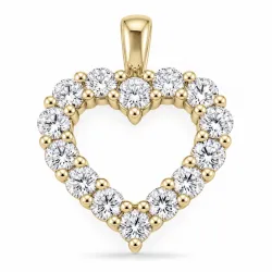 sydän lab grown timantti riipus 9 karaatti kultaa 1,72 ct
