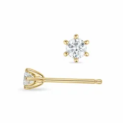 2 x 0,10 ct lab grown timantti solitaire-nappikorvakorut 9 karaatin kultaa kanssa lab grown timantti 