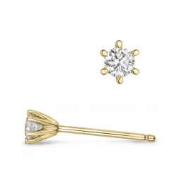 2 x 0,08 ct lab grown timantti solitaire-nappikorvakorut 9 karaatin kultaa kanssa lab grown timantti 