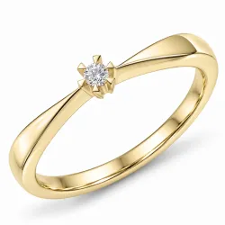 0,05 ct lab grown timantti solitaire-sormus 14 karaatin kultaa 0,05 ct