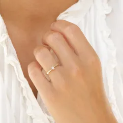 0,10 ct lab grown timantti solitaire-sormus 14 karaatin kultaa 0,10 ct