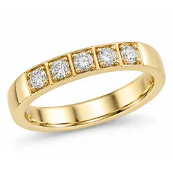 5 x 0,05 ct lab grown timantti alianssisormus 14 karaatin kultaa 0,25 ct