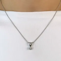 0,10 ct lab grown timantti riipus 14 karaatti valkokultaa 0,10 ct