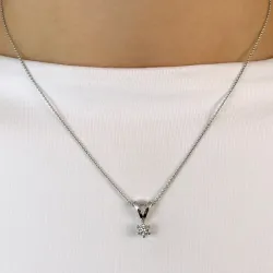 0,20 ct lab grown timantti riipus 14 karaatti valkokultaa