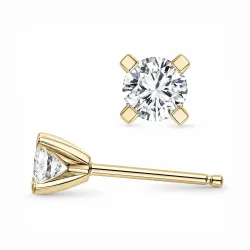 2 x 0,20 ct lab grown timantti solitaire-nappikorvakorut 14 karaatin kultaa kanssa lab grown timantti 