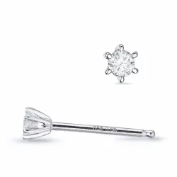2 x 0,05 ct lab grown timantti solitaire-nappikorvakorut 14 karaatin valkokultaa kanssa lab grown timantti 