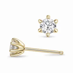 2 x 0,20 ct lab grown timantti solitaire-nappikorvakorut 14 karaatin kultaa kanssa lab grown timantti 