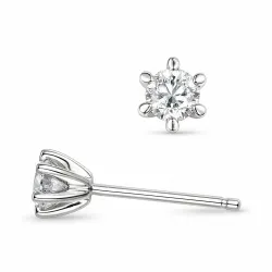 2 x 0,20 ct lab grown timantti solitaire-nappikorvakorut 14 karaatin valkokultaa kanssa lab grown timantti 