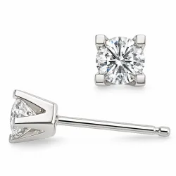2 x 0,50 ct lab grown timantti solitaire-nappikorvakorut 14 karaatin valkokultaa kanssa lab grown timantti 