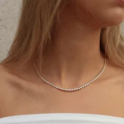 42 cm lab grown timantti kaulaketju 14 karaatti kultaa 5,76 ct