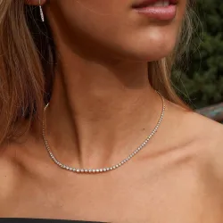 42 cm lab grown timantti kaulaketju 14 karaatti kultaa 5,76 ct
