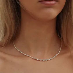 45 cm lab grown timantti kaulaketju 14 karaatti kultaa 6,02 ct