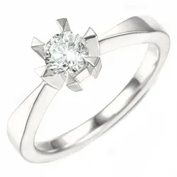 1,00 ct lab grown timantti solitaire-sormus 14 karaatin valkokultaa 1,0 ct