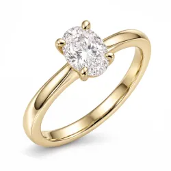 ovaali lab grown timantti solitaire-sormus 14 karaatin kultaa 1,0 ct