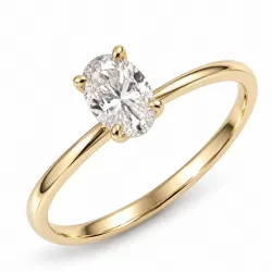 ovaali lab grown timantti solitaire-sormus 14 karaatin kultaa 1,0 ct