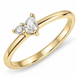 lab grown timantti sormus 14 karaatin kultaa 0,12 ct 0,04 ct