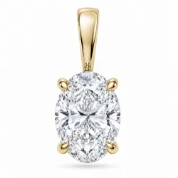 1,00 ct lab grown timantti solitaire-riipus 14 karaatti kultaa 1,0 ct