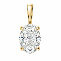 1,00 ct lab grown timantti solitaire-riipus 14 karaatti kultaa 1,0 ct