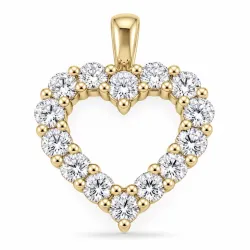 sydän lab grown timantti riipus 14 karaatti kultaa 1,72 ct