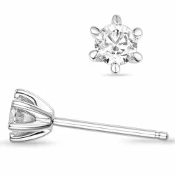 2 x 0,40 ct lab grown timantti solitaire-nappikorvakorut 14 karaatin valkokultaa kanssa lab grown timantti 