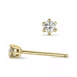 2 x 0,05 ct lab grown timantti solitaire-nappikorvakorut 14 karaatin kultaa kanssa lab grown timantti