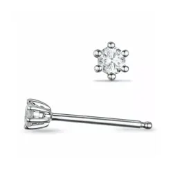 2 x 0,05 ct lab grown timantti solitaire-nappikorvakorut 14 karaatin valkokultaa kanssa lab grown timantti 