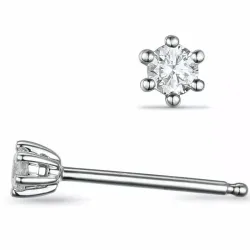 2 x 0,20 ct lab grown timantti solitaire-nappikorvakorut 14 karaatin valkokultaa kanssa lab grown timantti 