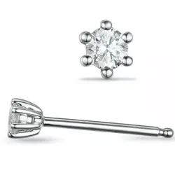 2 x 0,40 ct lab grown timantti solitaire-nappikorvakorut 14 karaatin valkokultaa kanssa lab grown timantti 