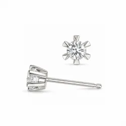 2 x 0,10 ct lab grown timantti solitaire-nappikorvakorut 14 karaatin valkokultaa kanssa lab grown timantti 