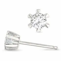 2 x 0,20 ct lab grown timantti solitaire-nappikorvakorut 14 karaatin valkokultaa kanssa lab grown timantti