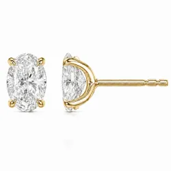 2 x 0,50 ct lab grown timantti solitaire-nappikorvakorut 14 karaatin kultaa kanssa lab grown timantti (CVD) 