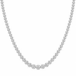 45 cm lab grown timantti kaulaketju 14 karaatti valkokultaa 6,02 ct