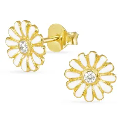 8 mm päivänkakkara zirkoni korvarenkaat  kullattu hopea - Maggie