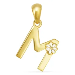 m-kirjain riipus  kullattua hopeaa