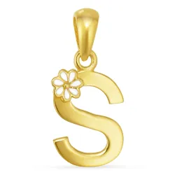 s-kirjain riipus  kullattua hopeaa