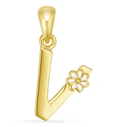 v-kirjain riipus  kullattua hopeaa