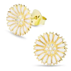 11,5 mm päivänkakkara korvarenkaat  kullattu hopea