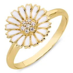 päivänkakkara zirkoni sormus kullattua hopeaa - Marie