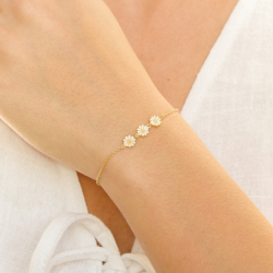 päivänkakkara rannekoru kullattua hopeaa - Maggie