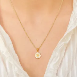 11 mm päivänkakkara riipus  kullattua hopeaa - Marie