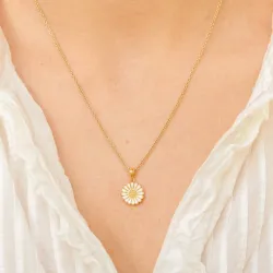 12 mm päivänkakkara riipus  kullattua hopeaa - Marie