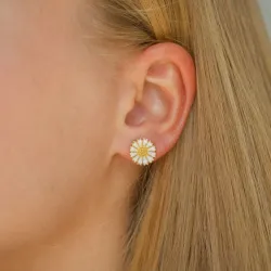 11 - 12 MM päivänkakkara nappikorvakorut  kullattua hopeaa - Marie