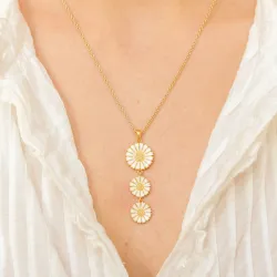 pitkä päivänkakkara riipus  kullattua hopeaa - Marie