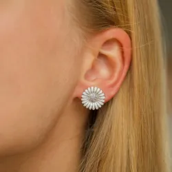 14,5 mm päivänkakkara nappikorvakorut  rodinoitua hopeaa - Matilda