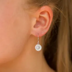 10 mm päivänkakkara korvarenkaat  rodinoitua hopeaa - Matilda