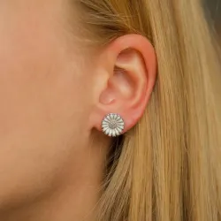 12 mm päivänkakkara korvarenkaat  rodinoitua hopeaa - Marie