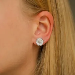 12 mm päivänkakkara korvarenkaat  rodinoitua hopeaa - Marie