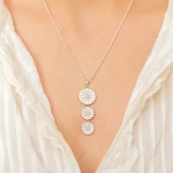 pitkä päivänkakkara riipus  rodinoitua hopeaa - Marie