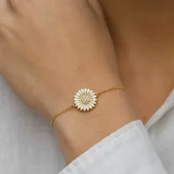 14 mm päivänkakkara zirkoni rannekoru kullattua hopeaa - Matilda