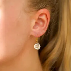 11 mm päivänkakkara zirkoni korvarenkaat  kullattu hopea - Matilda